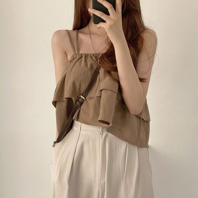 French Ruffled Strap