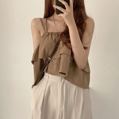 French Ruffled Strap