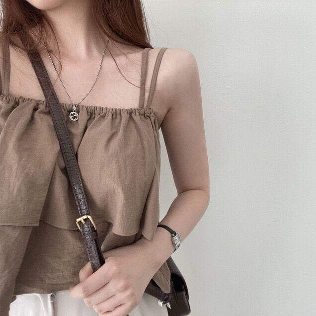 French Ruffled Strap