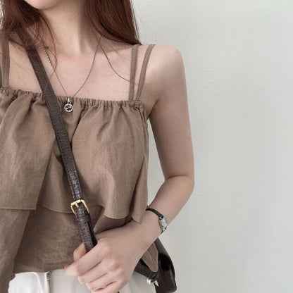 French Ruffled Strap