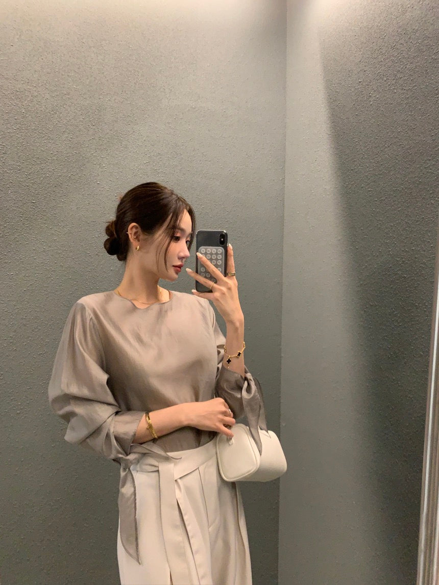 Minimalist Cuff Tie Design Shirt