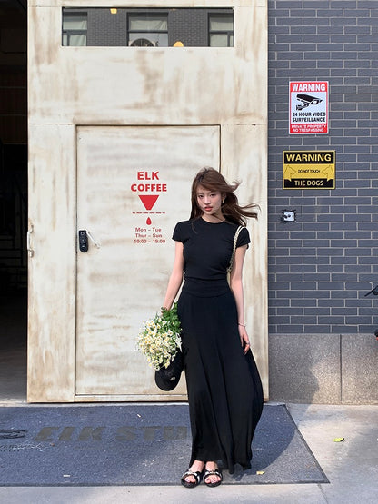 Backless Waist Top + Skirt Set