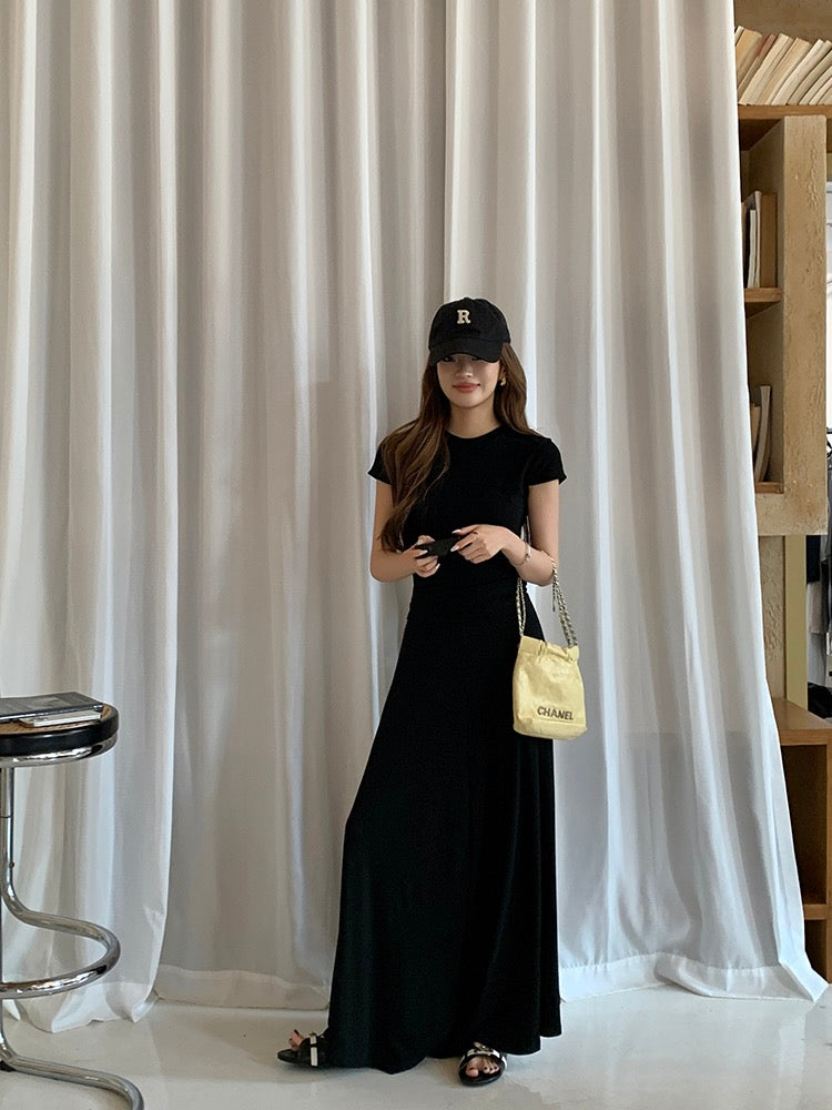 Backless Waist Top + Skirt Set