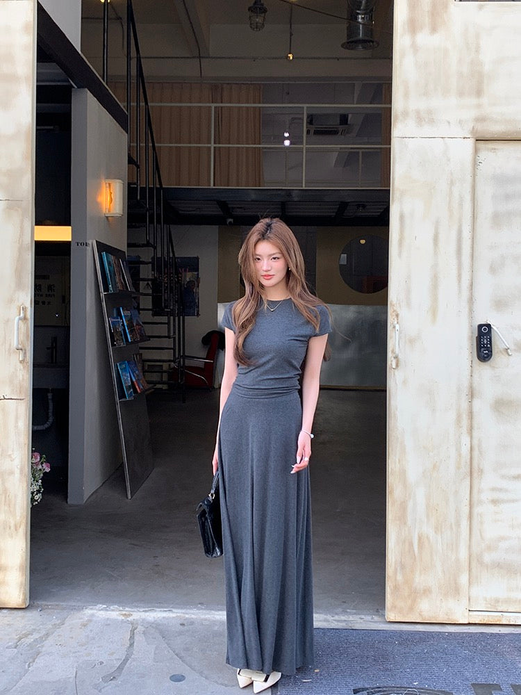 Backless Waist Top + Skirt Set