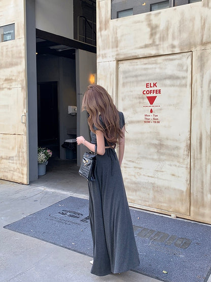 Backless Waist Top + Skirt Set