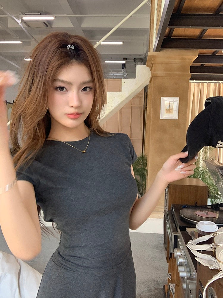 Backless Waist Top + Skirt Set