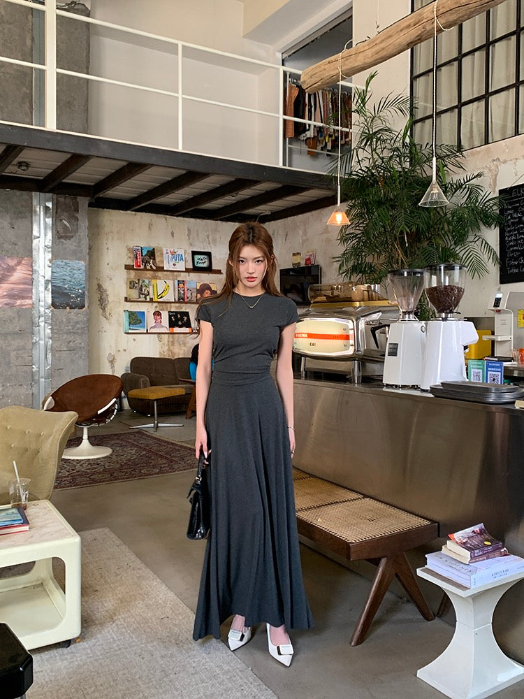 Backless Waist Top + Skirt Set