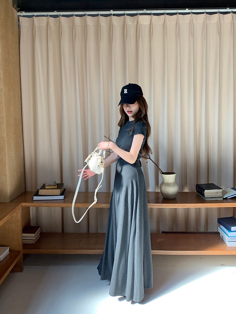 Backless Waist Top + Skirt Set