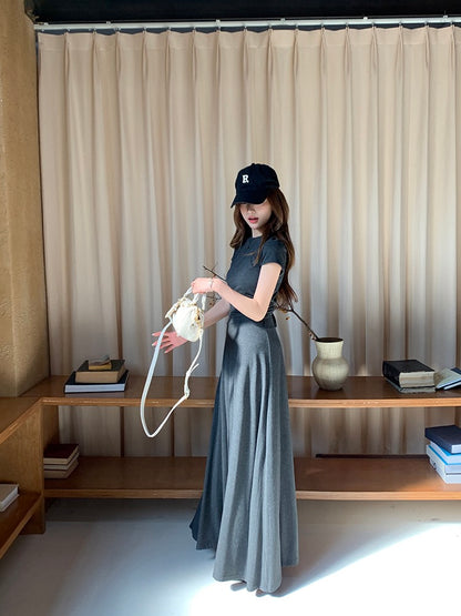 Backless Waist Top + Skirt Set