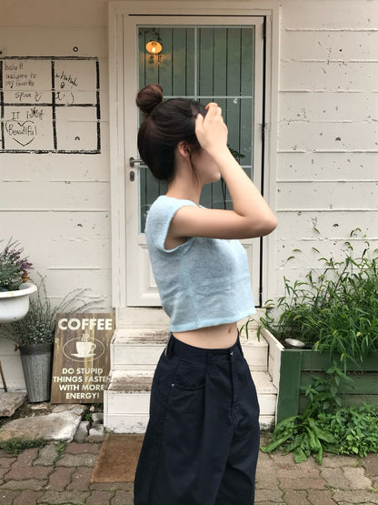 鉤花刺繡針織top