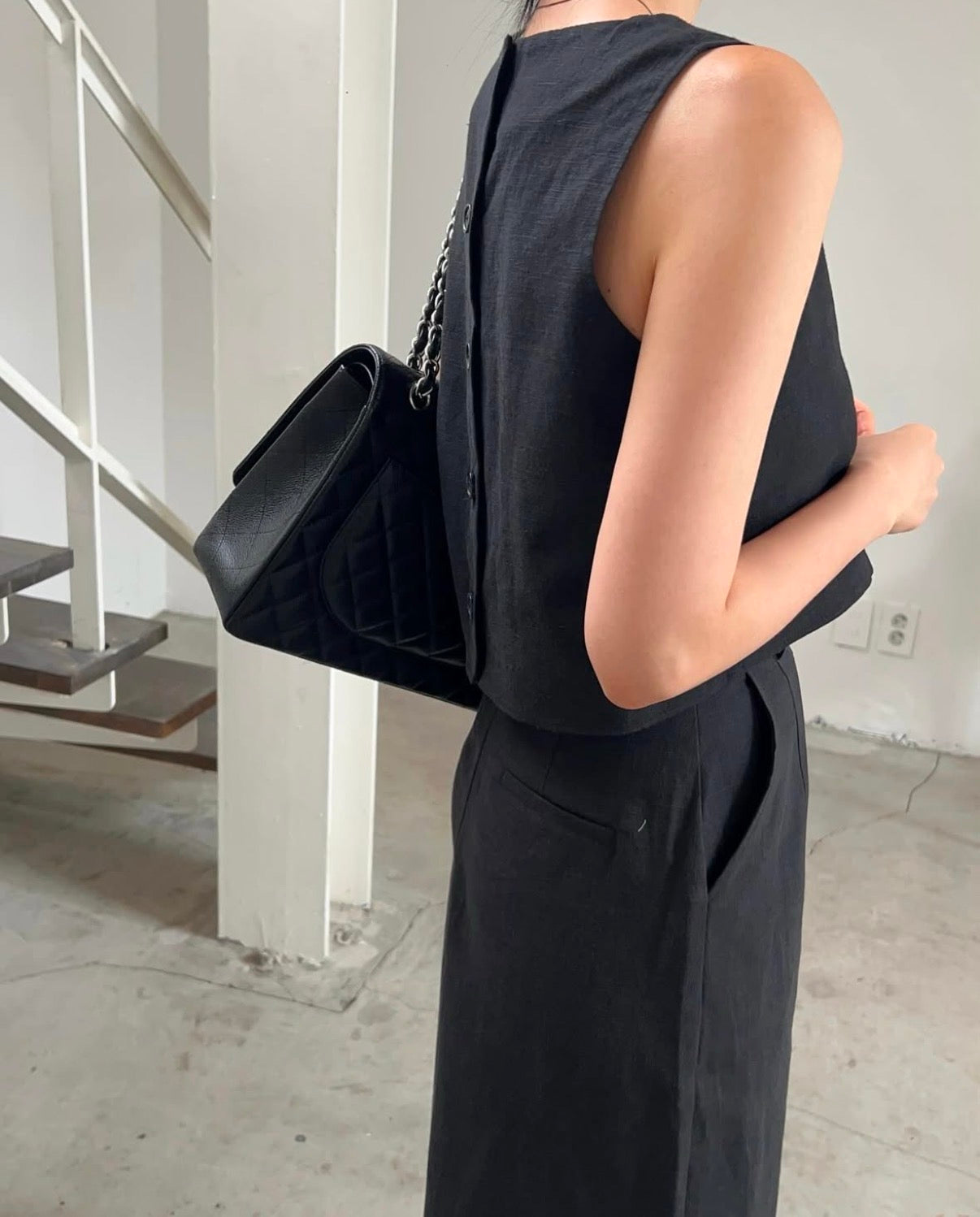 Linen-like Round Neck Top + Casual Wide-leg Pants