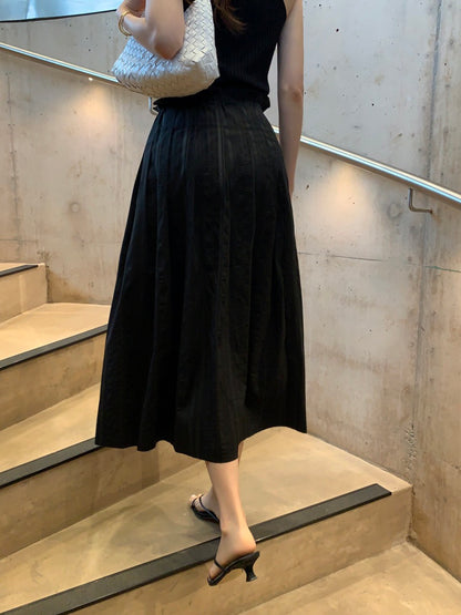 Sleeveless Knit Top + Slit Midi Skirt Set