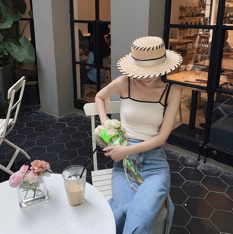 高腰開衩牛仔裙