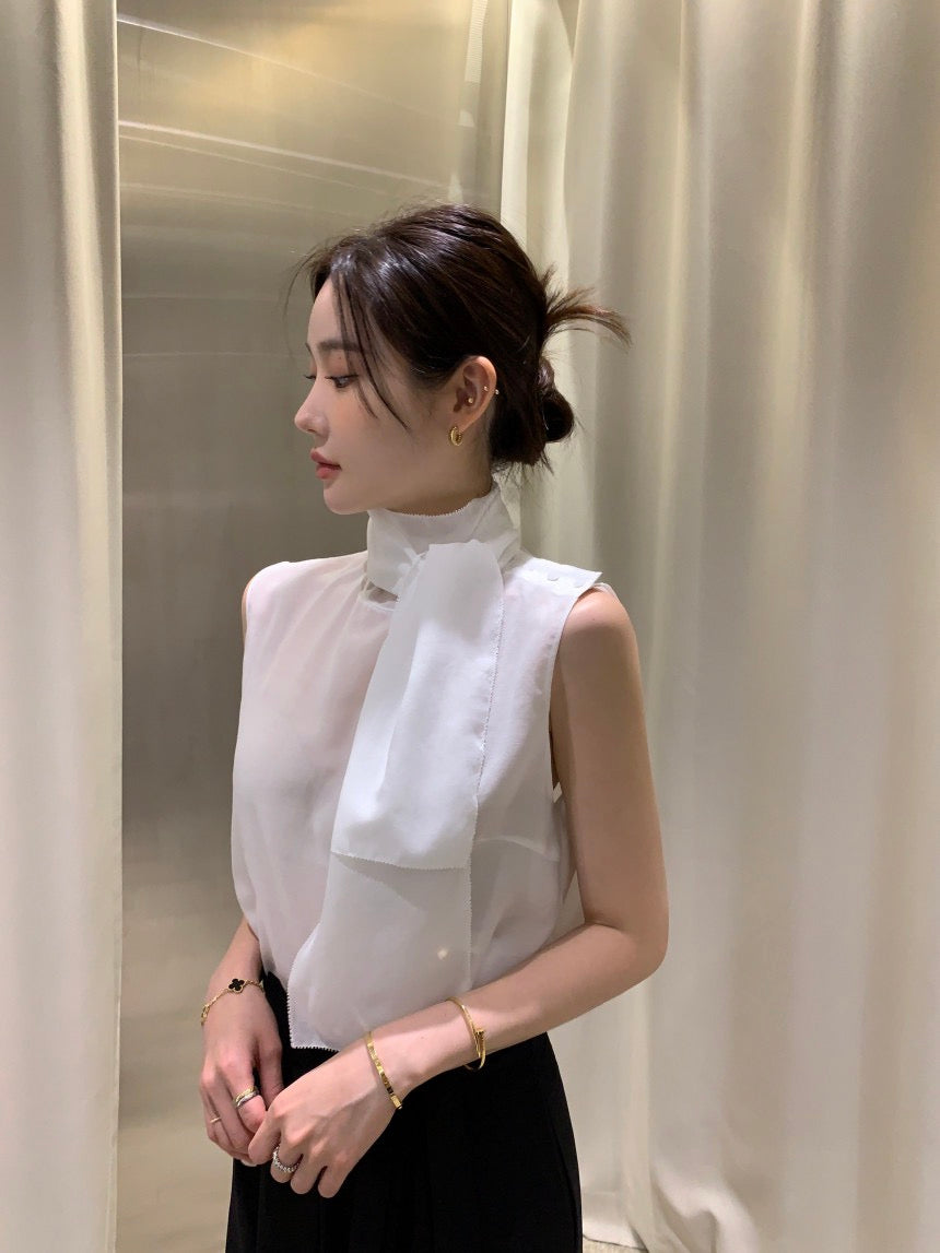 French Ribbon Sleeveless Top