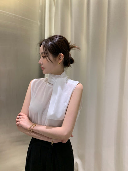 French Ribbon Sleeveless Top