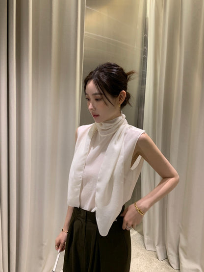 French Ribbon Sleeveless Top