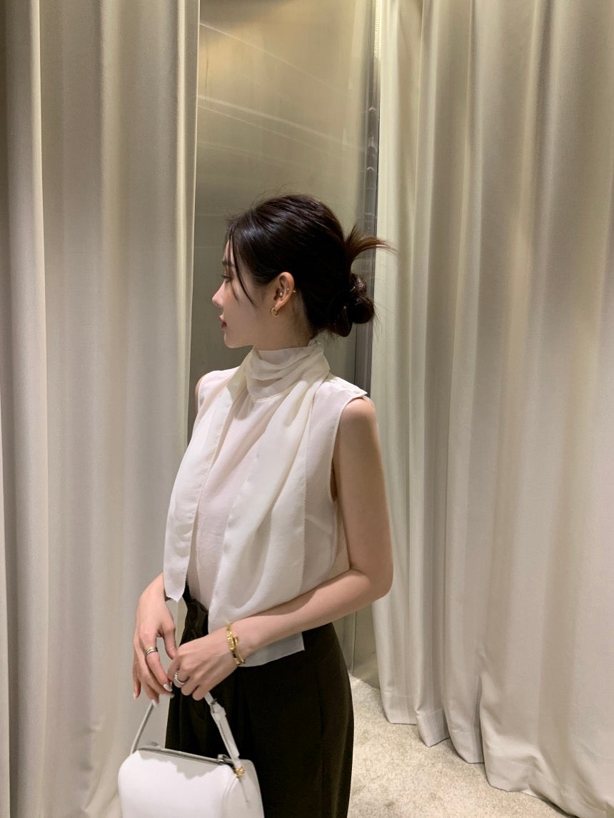 French Ribbon Sleeveless Top