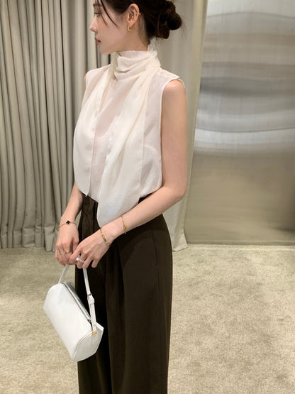 French Ribbon Sleeveless Top