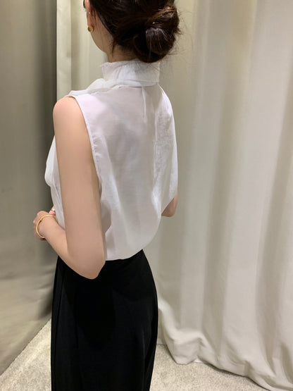 French Ribbon Sleeveless Top