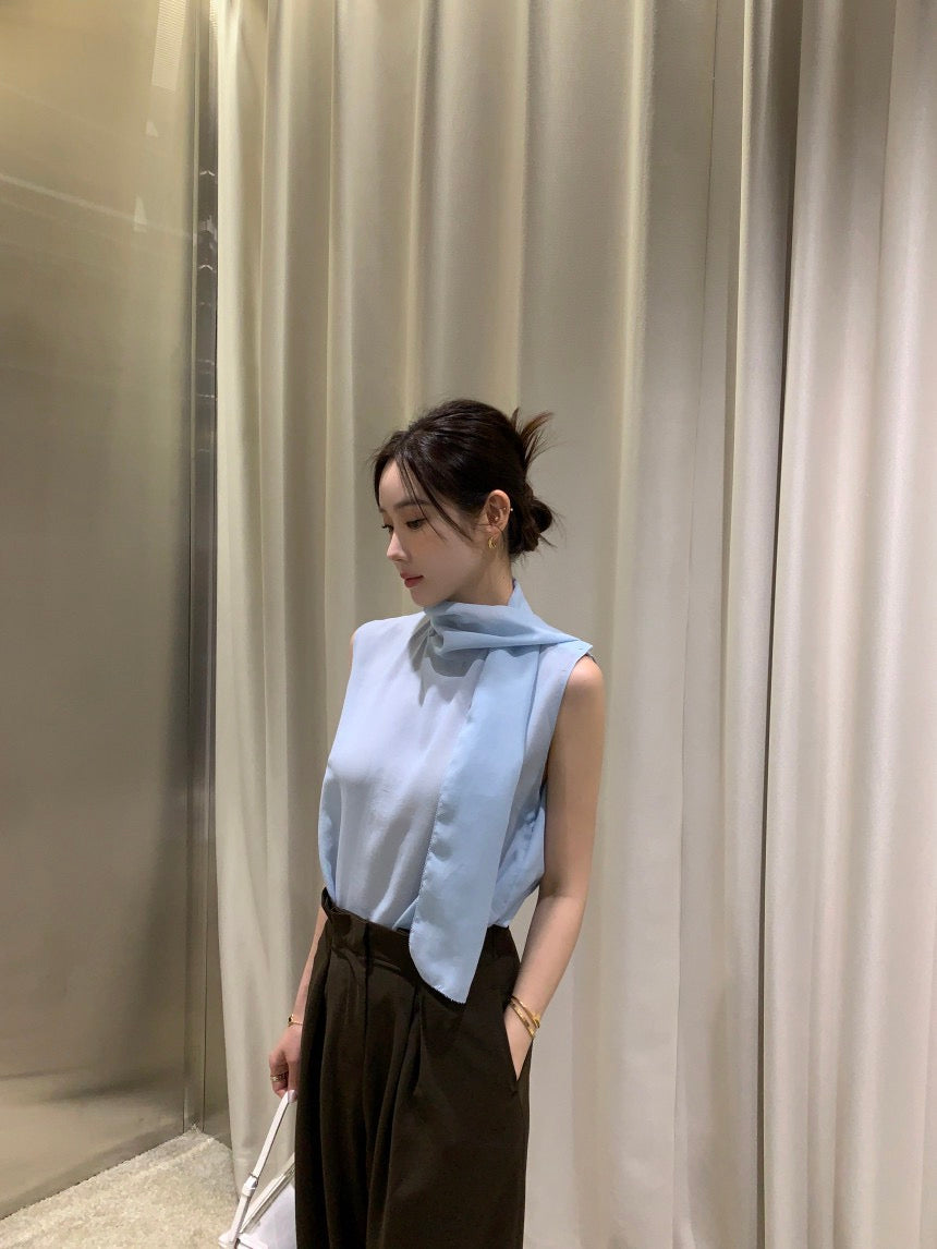 French Ribbon Sleeveless Top