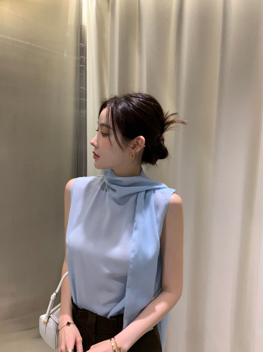 French Ribbon Sleeveless Top