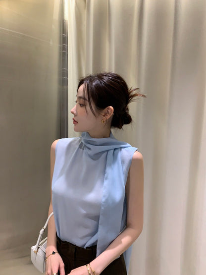 French Ribbon Sleeveless Top