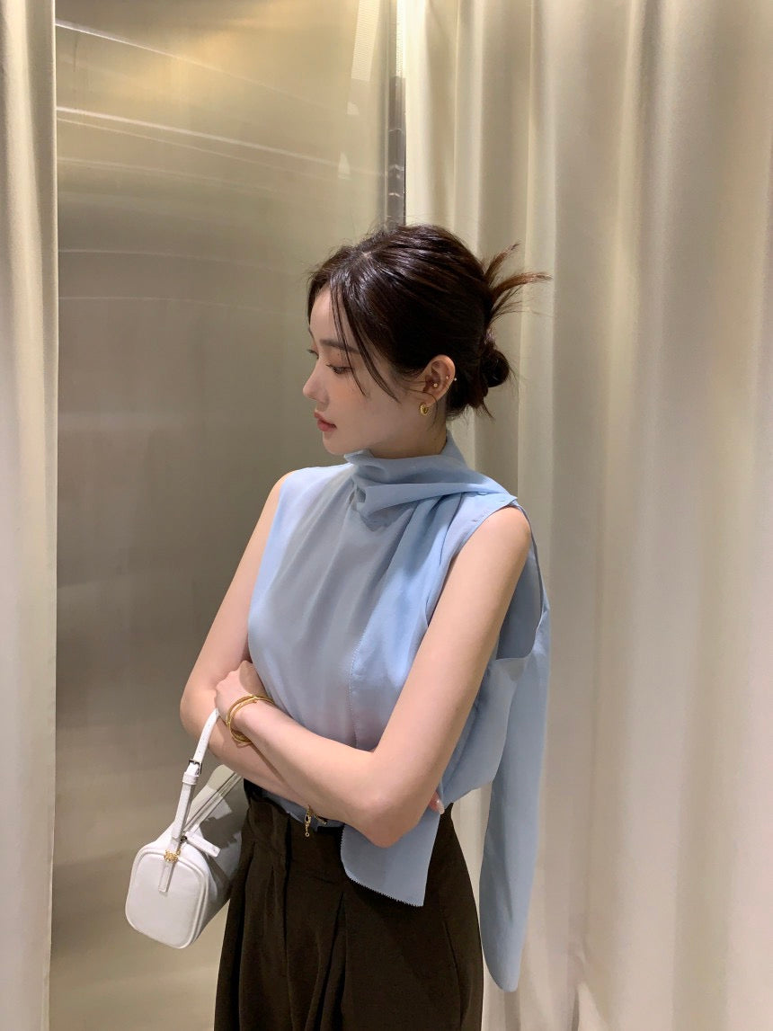 French Ribbon Sleeveless Top