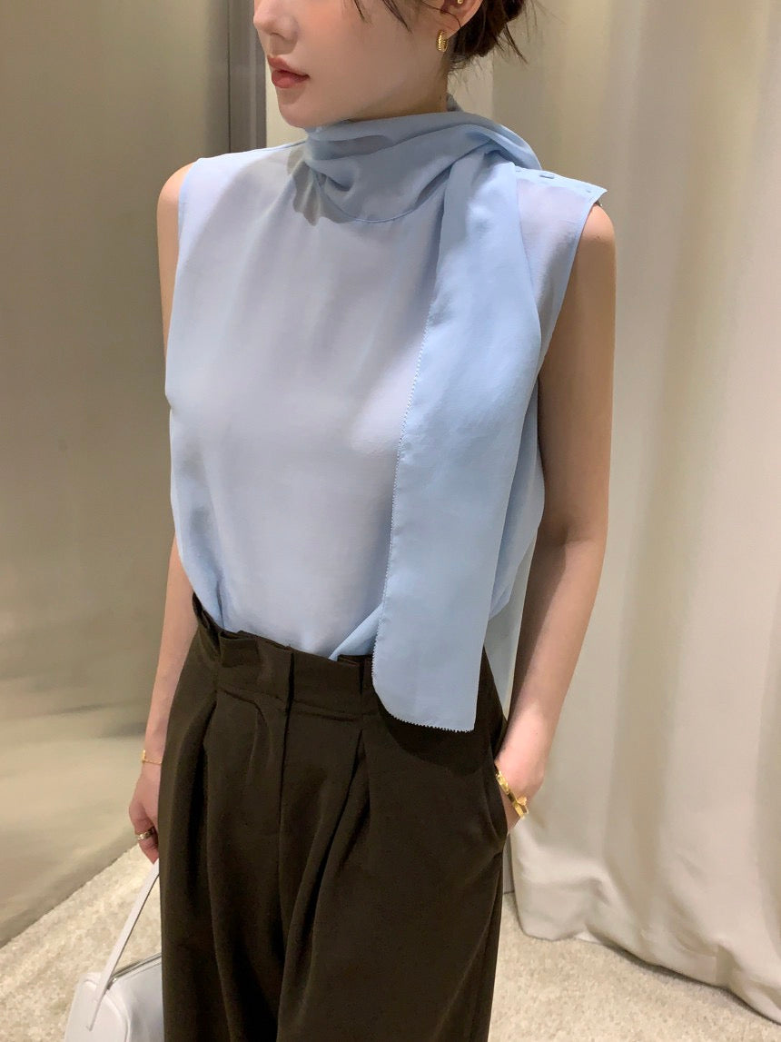 French Ribbon Sleeveless Top