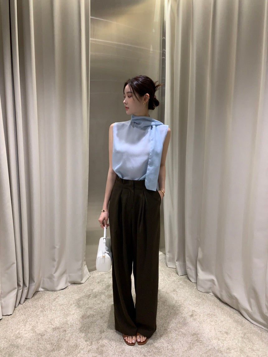 French Ribbon Sleeveless Top