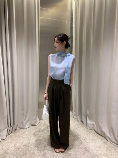 French Ribbon Sleeveless Top