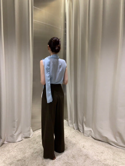 French Ribbon Sleeveless Top