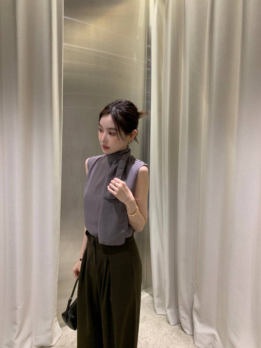 French Ribbon Sleeveless Top