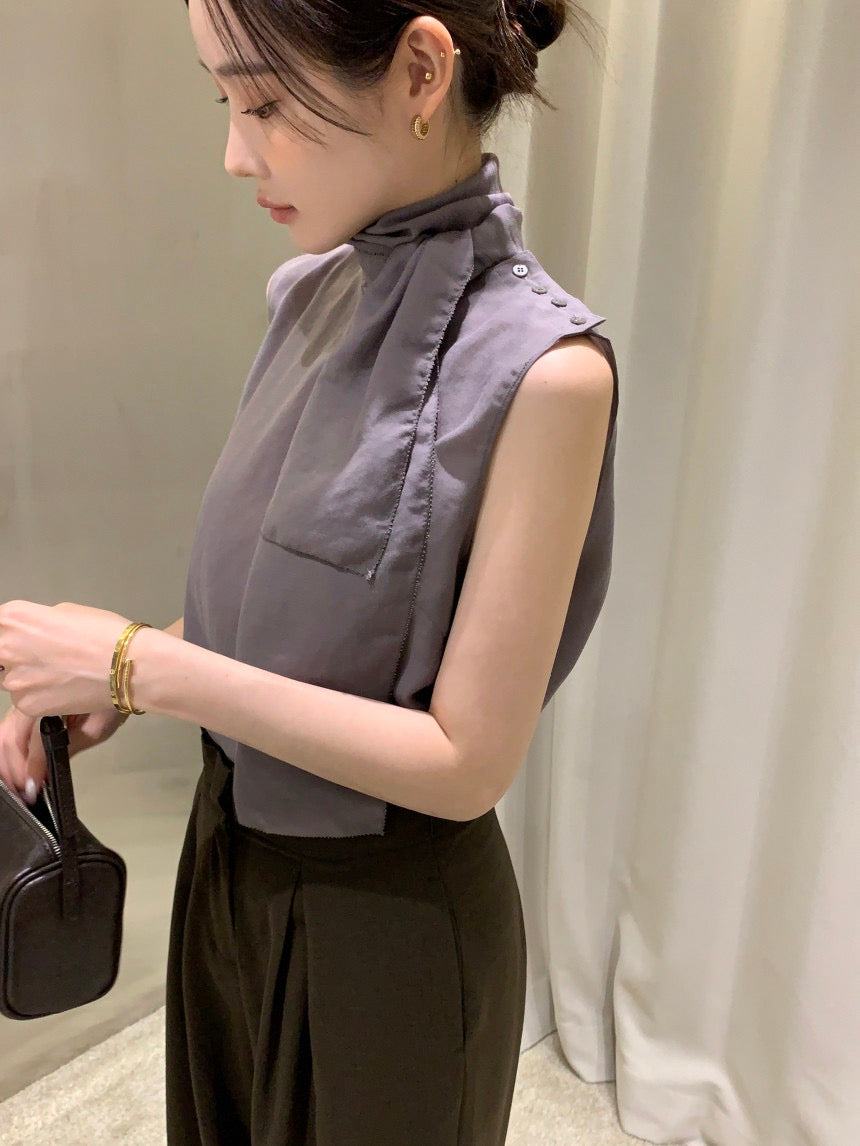 French Ribbon Sleeveless Top