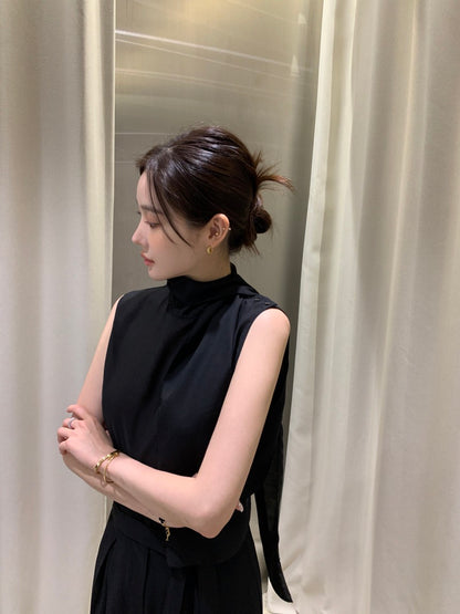 French Ribbon Sleeveless Top