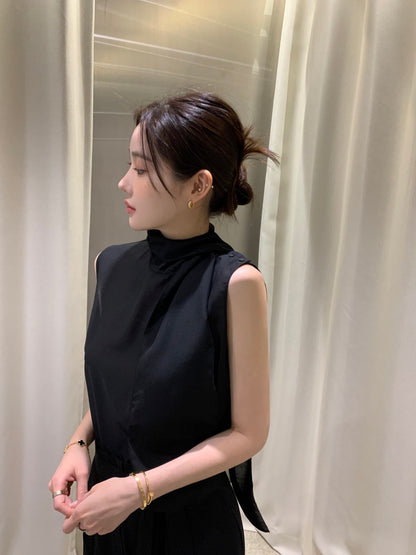 French Ribbon Sleeveless Top