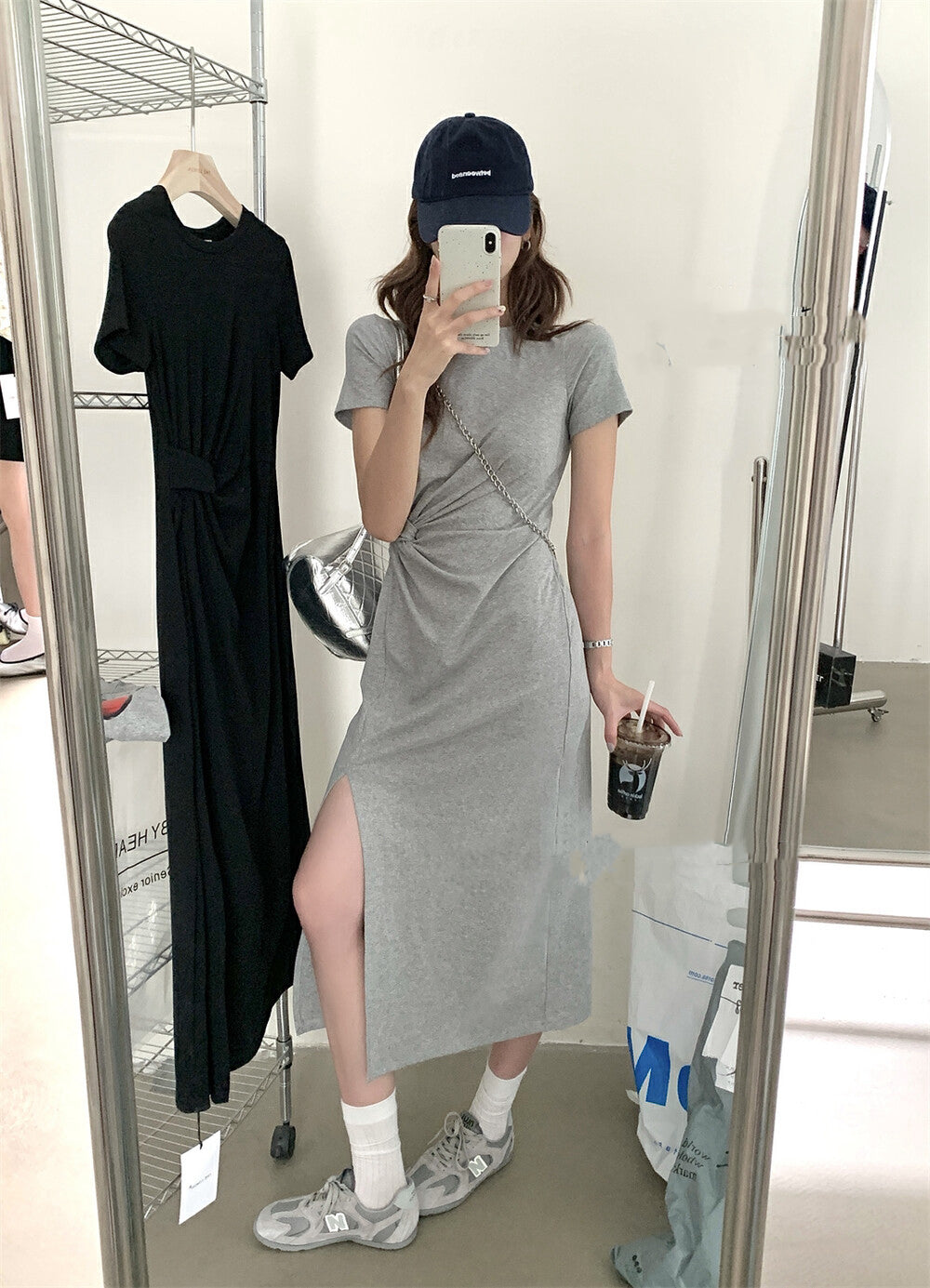 Knot Design Slim Fit Slit Dress