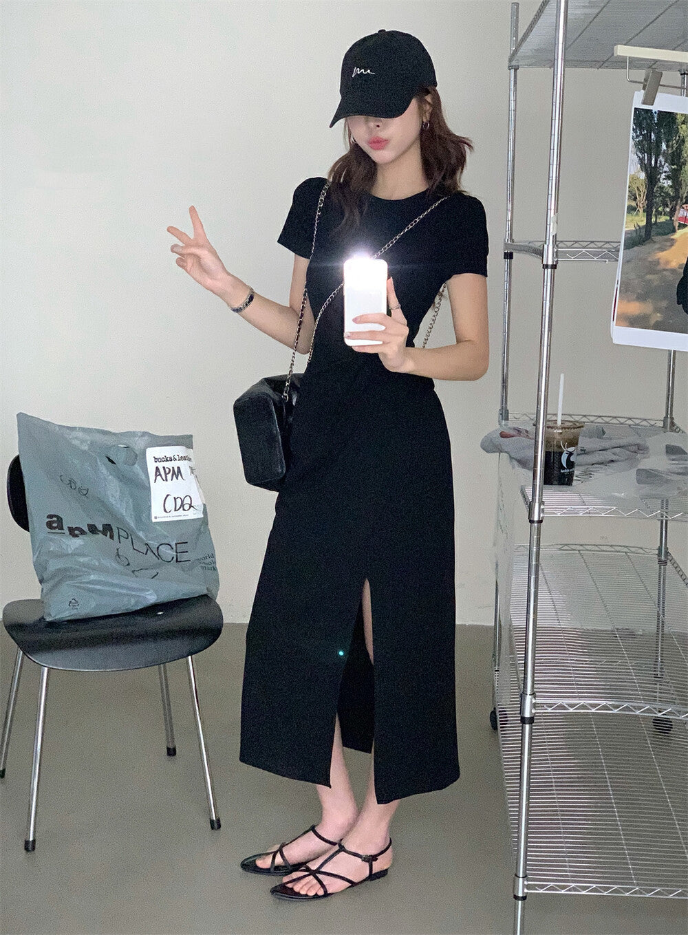 Knot Design Slim Fit Slit Dress