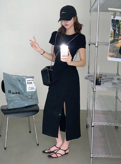 Knot Design Slim Fit Slit Dress