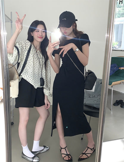 Knot Design Slim Fit Slit Dress