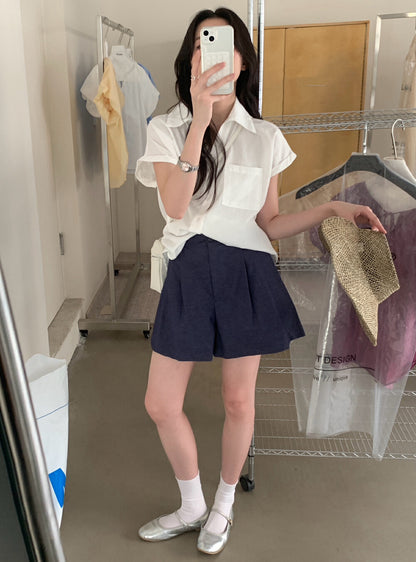 万能な質感のコットンリネンシャツ