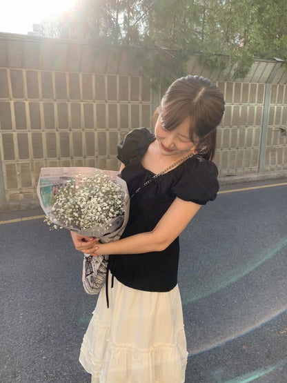 圓領抽繩收腰恤衫