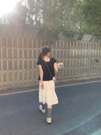 圓領抽繩收腰恤衫