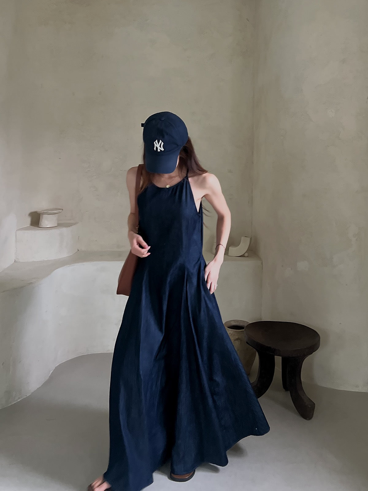 Chic Denim Suspender Dress