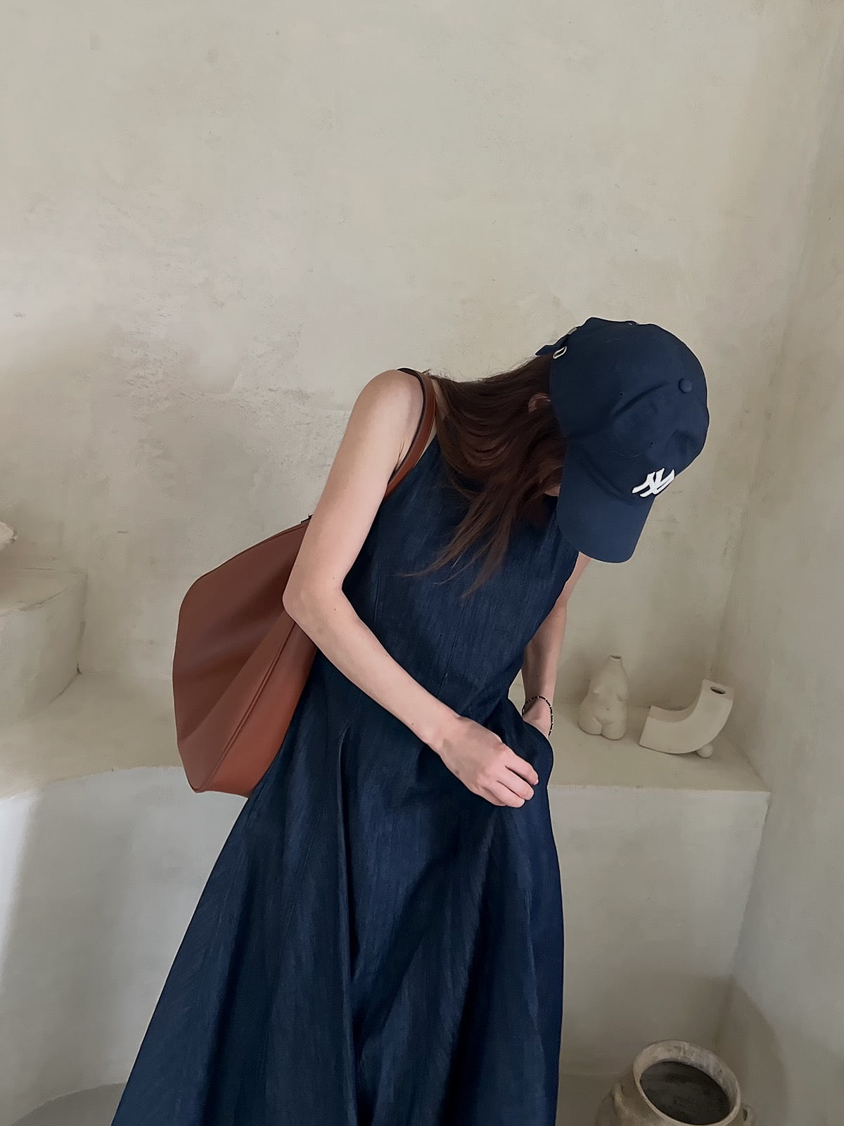 Chic Denim Suspender Dress