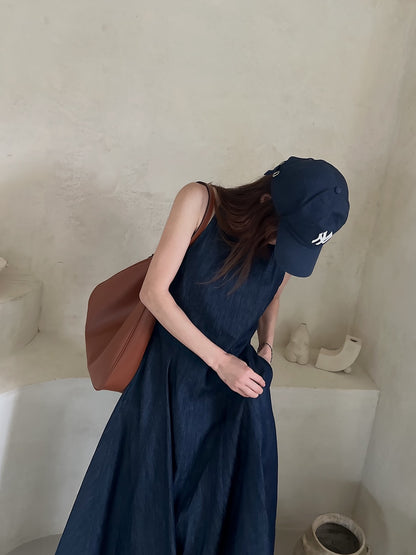 Chic Denim Suspender Dress