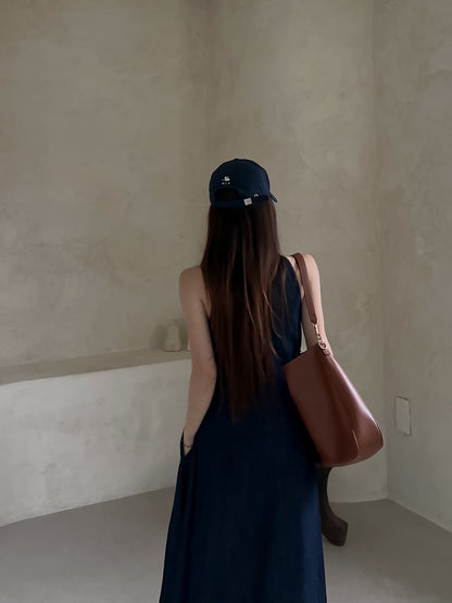 Chic Denim Suspender Dress