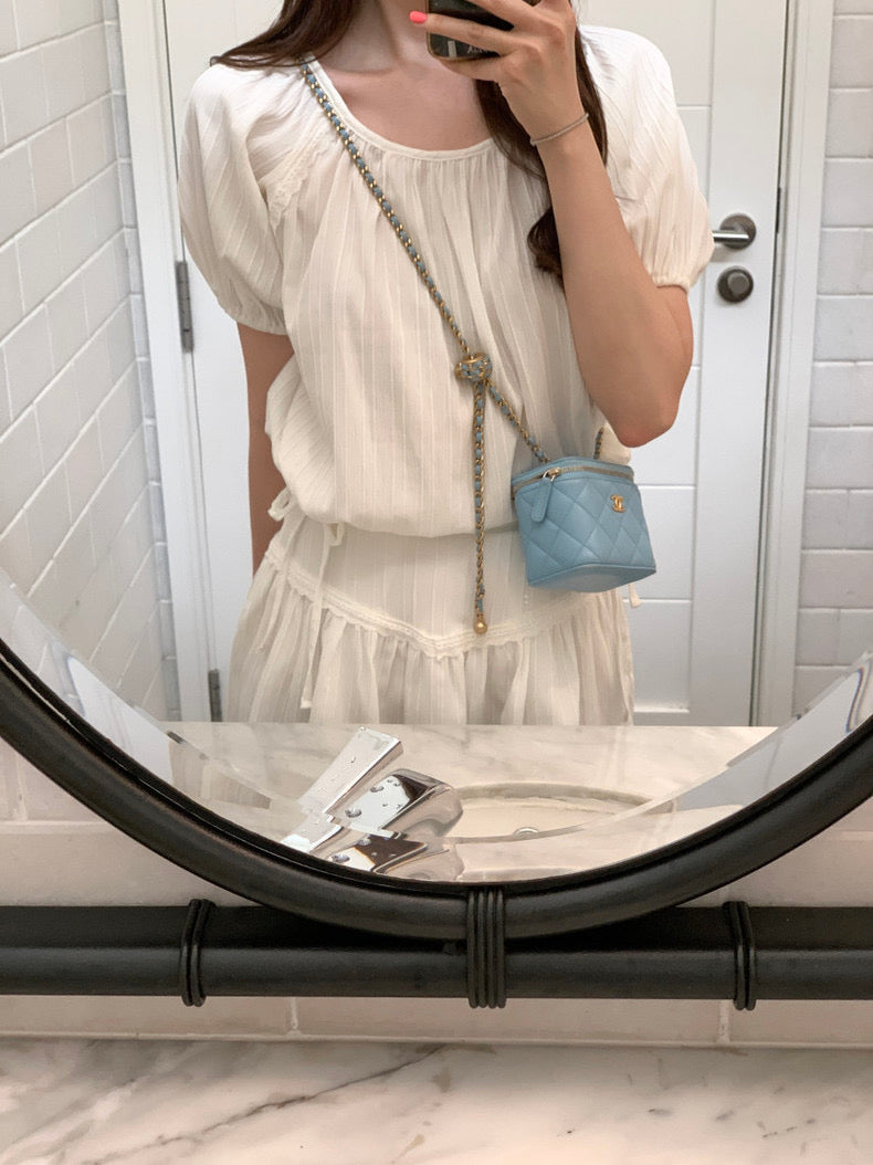 Versatile Lace-up Blouse + High-waisted Spliced Lace Skirt Set