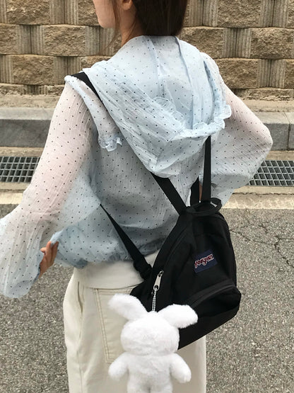 Polka Dot Relaxed Fit Hooded Jacket