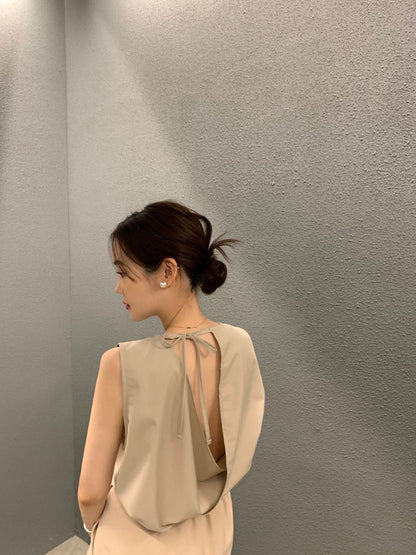 Backless Lace-Up Sleeveless Top