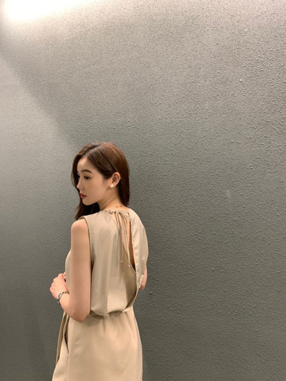 Backless Lace-Up Sleeveless Top